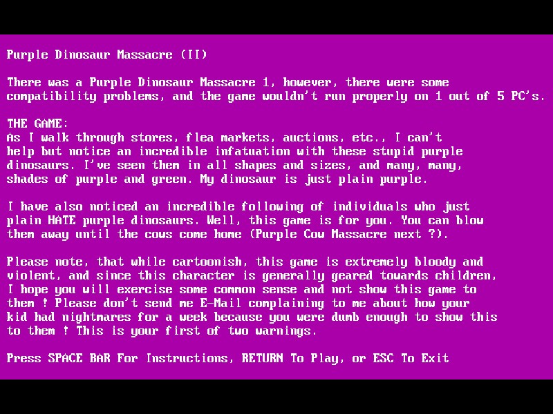 Purple Dinosaur Massacre